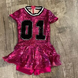 Weissman Hot Pink Sequin '01' Dance Costume